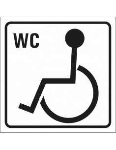 Invalide WC bordje, kunststof, wit, vierkant, toilet bordje