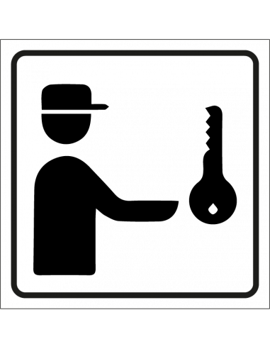 Huisbewaker bord, kunststof, wit zwart, vierkant