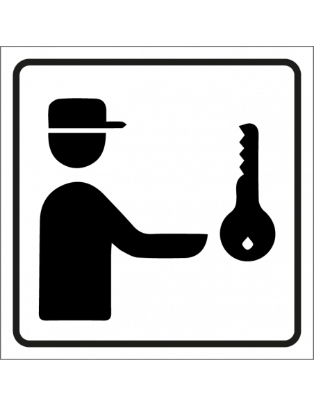 Huisbewaker bord, kunststof, wit zwart, vierkant