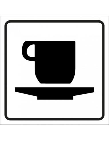 Cafetaria sticker, wit zwart