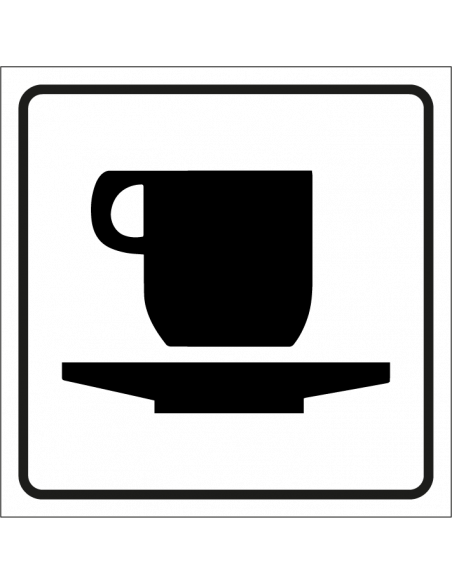 Cafetaria bord, kunststof, wit zwart, vierkant