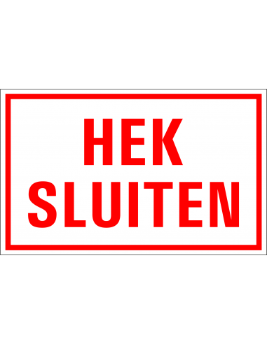 Hek sluiten tekstbord, kunststof kopen?