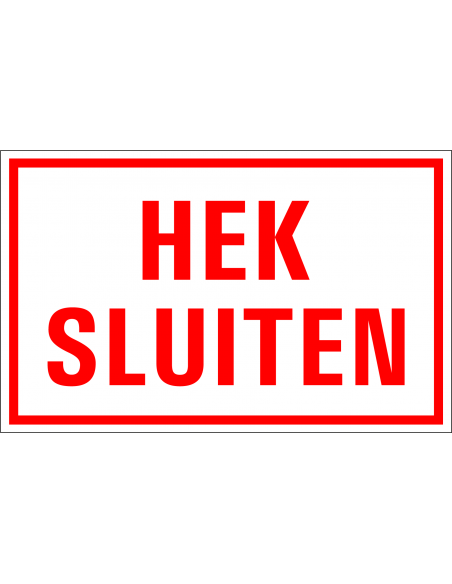 Hek sluiten tekstbord, kunststof kopen?