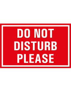 Do not disturb bordje, kunststof, rood wit, engels tekst, rechthoekig