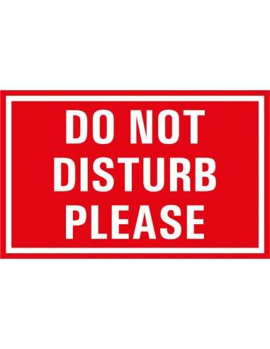 Do not disturb bordje, kunststof, rood wit, engels tekst, rechthoekig