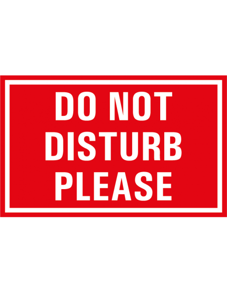 Do not disturb bordje, kunststof, rood wit, engels tekst, rechthoekig