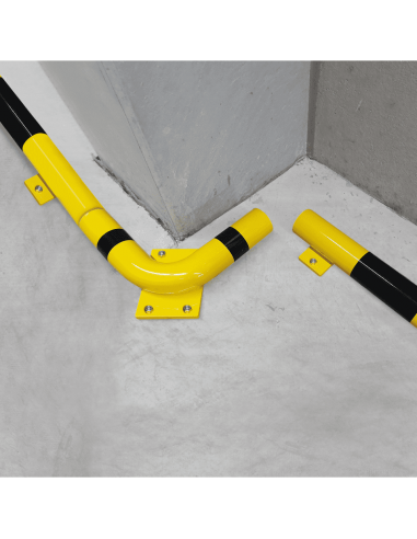 Hoekstuk voor stootbalk rechte afloop, geel zwart