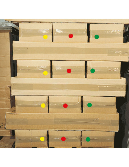 Markeringspunten stickers, geel, ecofoil, 100 per rol