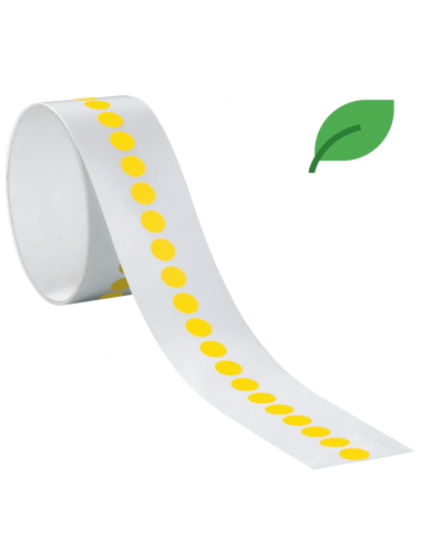 Markeringspunten stickers, geel, ecofoil, 100 per rol