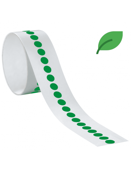 Markeringspunten stickers, groen, ecofoil, 100 per rol