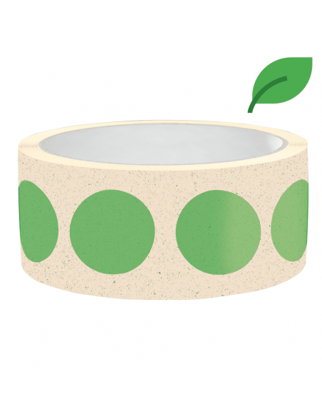 Markeringspunten stickers, groen, graspapier, 500 per rol