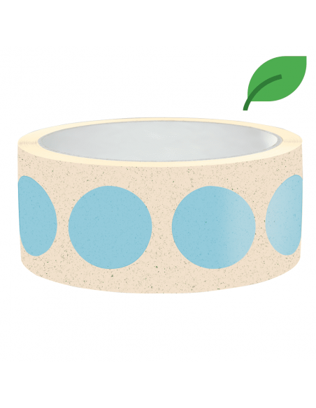 Markeringspunten stickers, blauw, graspapier, 500 per rol