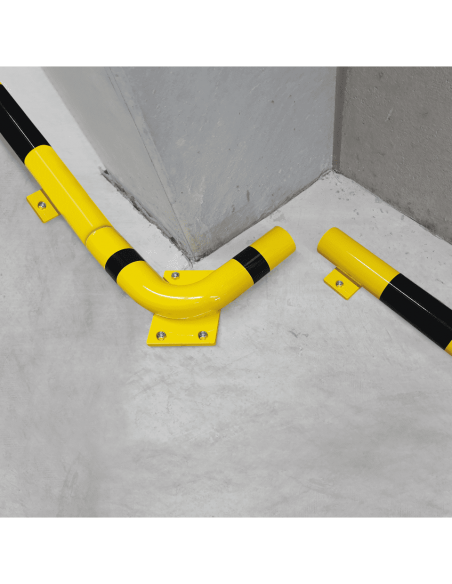 Stootbalk met rechte afloop, geel zwart