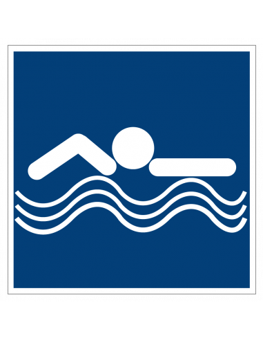 Zwembad bord, kunststof, blauw wit, vierkant