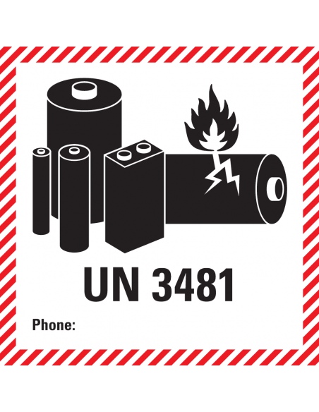 UN3481 label zeewaterbestendig, 500 op rol