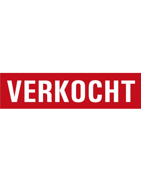 Verkocht bord, kunststof, rood wit, rechthoekig, tekst verkocht, makelaar