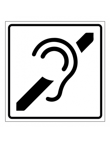 Slechthorend bordje, kunststof, zwart wit, vierkant, symbool slechthorend