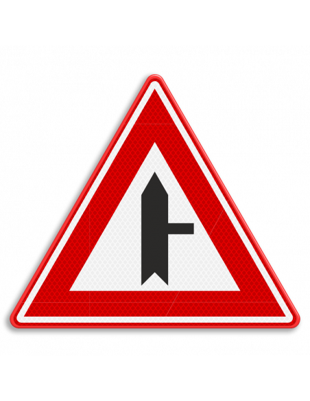 Verkeersbord B5 voorrangskruispunt zijweg rechts, aluminium DOR, driehoekig, rood wit