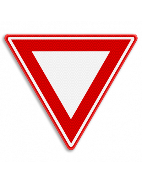 Verkeersbord B6 voorrang verlenen, aluminium DOR, rood wit, driehoekig