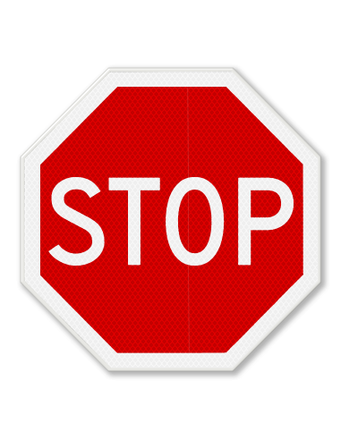 Verkeersbord B7 stop, aluminium DOR, achthoekig, rood wit, tekst stop