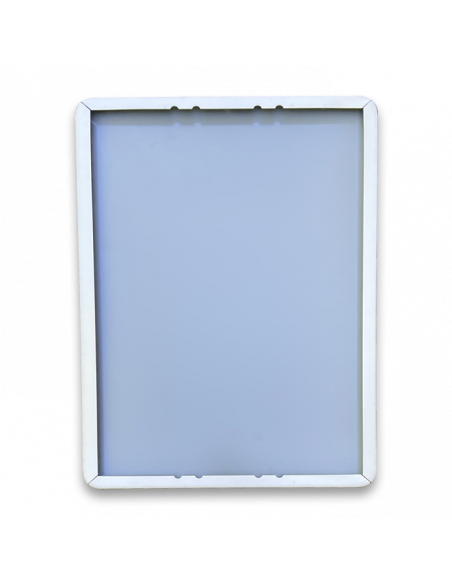 Achterkant verkeersbord einde zone 30 km, aluminium DOR, A1, reflecterend, rechthoek, grijs, zwart, wit