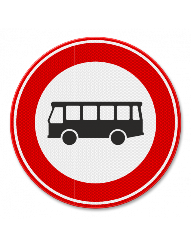 Verkeersbord C7a gesloten voor bussen, aluminium DOR, rood wit, rond, symbool bus