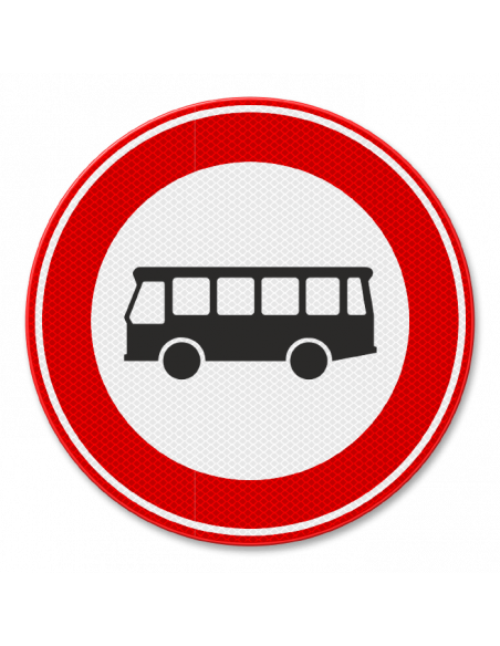 Verkeersbord C7a gesloten voor bussen, aluminium DOR, rood wit, rond, symbool bus