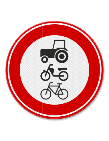 Verkeersbord C9 gesloten voor langzaam verkeer, aluminium DOR, rood wit, rond