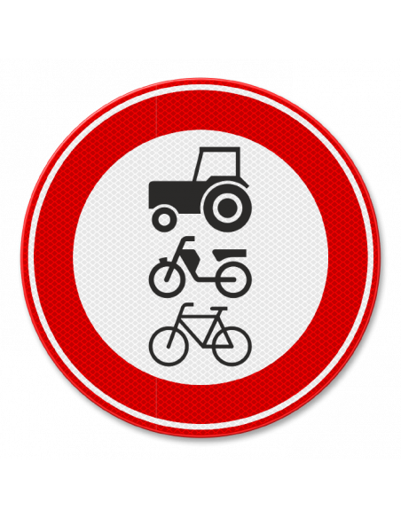 Verkeersbord C9 gesloten voor langzaam verkeer, aluminium DOR, rood wit, rond