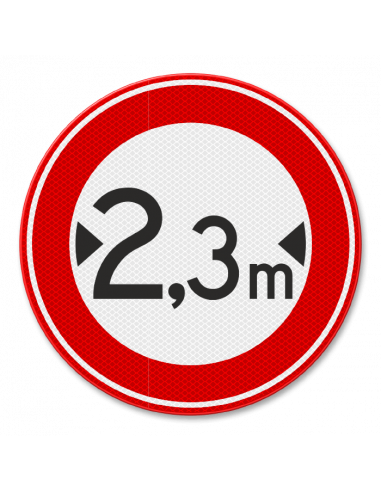 Verkeersbord C18 gesloten voor brede voertuigen naar wens, aluminium DOR, rood wit, rond