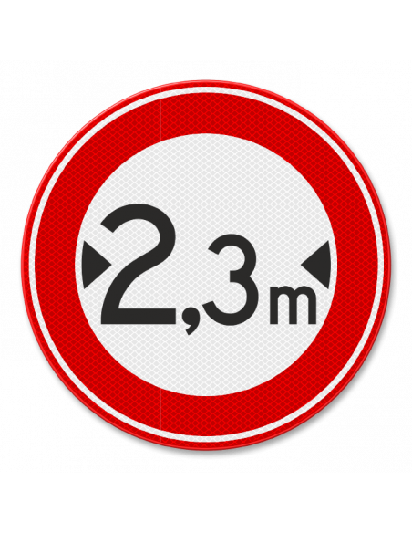 Verkeersbord C18 gesloten voor brede voertuigen naar wens, aluminium DOR, rood wit, rond