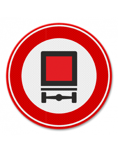 Verkeersbord C22 gesloten voor voertuigen met gevaarlijke stoffen, aluminium DOR, rood wit, rond