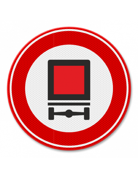 Verkeersbord C22 gesloten voor voertuigen met gevaarlijke stoffen, aluminium DOR, rood wit, rond