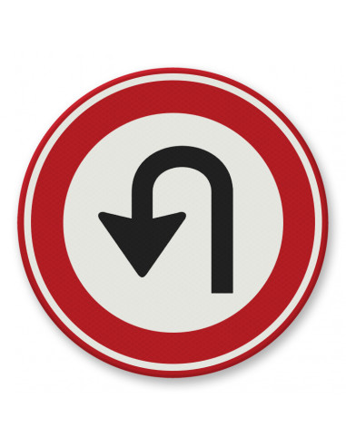 Verkeersbord F7 verboden te keren, aluminium DOR