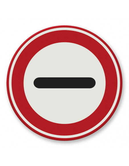 Verkeersbord F10 stoppen, aluminium DOR, aluminium DOR, rood wit zwart, reflecterend, rond, horizontale streep