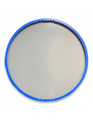 Achterkant verkeersbord F11 passeerstrook langzaam verkeer, aluminium DOR, blauw wit, reflecterend, met tractor symbool