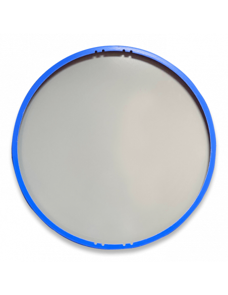 Achterkant verkeersbord F11 passeerstrook langzaam verkeer, aluminium DOR, blauw wit, reflecterend, met tractor symbool