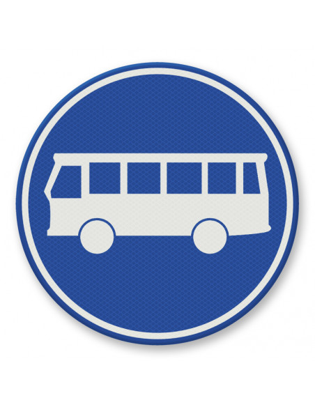 Verkeersbord F13 rijstrook bussen, aluminium DOR, aluminium DOR, blauw wit, reflecterend, met bus symbool