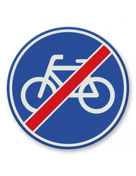 Verkeersbord G12 einde fietspad, aluminium DOR, blauw wit, rond