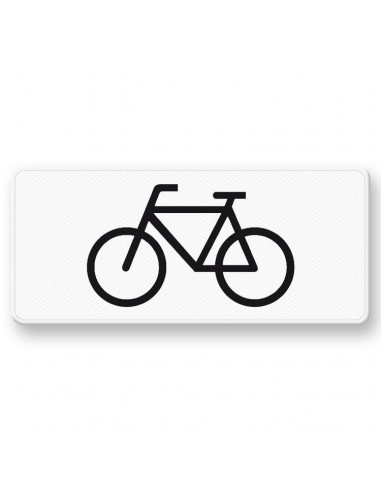 Verkeersbord OB2 alleen voor fietsers, aluminium DOR, zwart wit, rechthoek