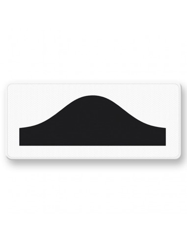 Verkeersbord OB15 drempel, aluminium DOR, zwart wit, rechthoek