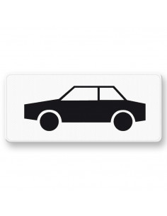 Verkeersbord OB9 alleen voor auto's, aluminium DOR, zwart wit, rechthoek