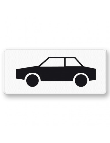 Verkeersbord OB9 alleen voor auto's, aluminium DOR, zwart wit, rechthoek