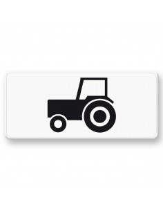 Verkeersbord OB5 alleen voor tractors, aluminium DOR, zwart wit, rechthoek