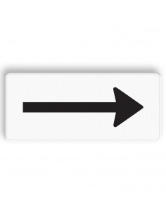 Verkeersbord OB501R pijl rechts, aluminium DOR, zwart wit, rechthoek