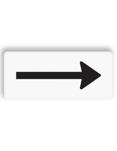 Verkeersbord OB501R pijl rechts, aluminium DOR, zwart wit, rechthoek
