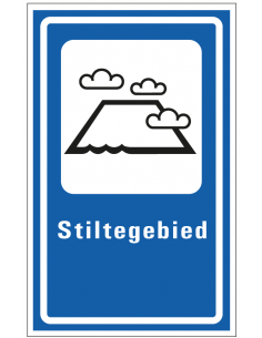 Stiltegebied sticker, L306b, blauw wit, rechthoek, symbool stiltegebied