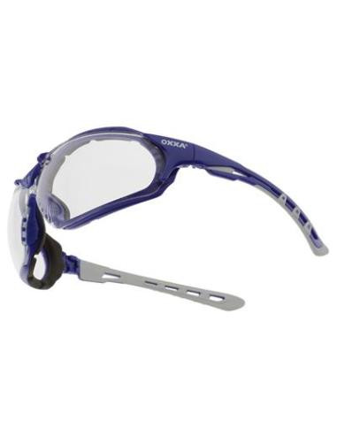 OXXA X-Spec-Sporty 8230 veiligheidsbril, blauw met transparante lens