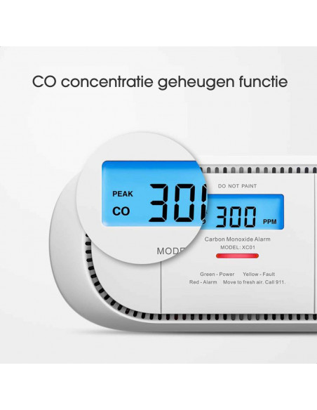 X-Sense XC01P-WR koolmonoxidemelder, draadloos koppelbaar