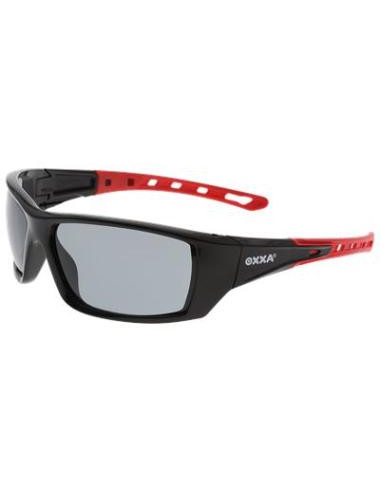 OXXA Rota 8221 veiligheidsbril, zwart met rood montuur, smoke lens